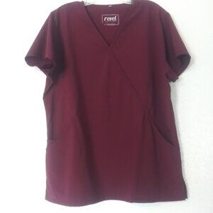 Revel women's size XL burgundy/maroon Scrub top